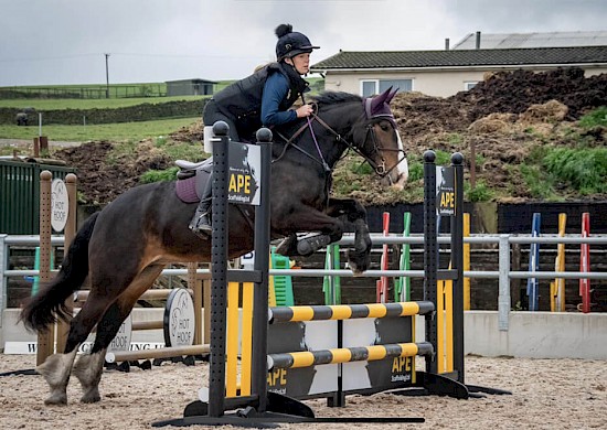 The winners of the 80cm class Ruby and Apple on the APE Scaffolding Ltd Sponsored jump.